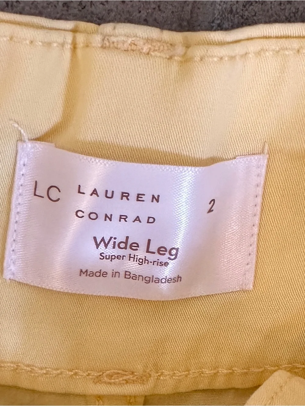 NWOT Sz 2 LC Lauren Conrad Butter Yellow Wide-Leg Cotton Pants - Picture 5 of 7